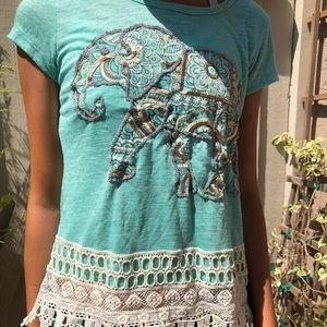 Light Blue Shirt with Elephant